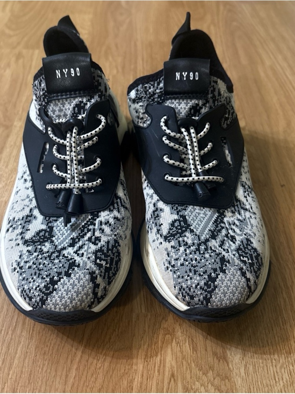 Michael Kors Kids Black & White Knit Slip-On Sneakers